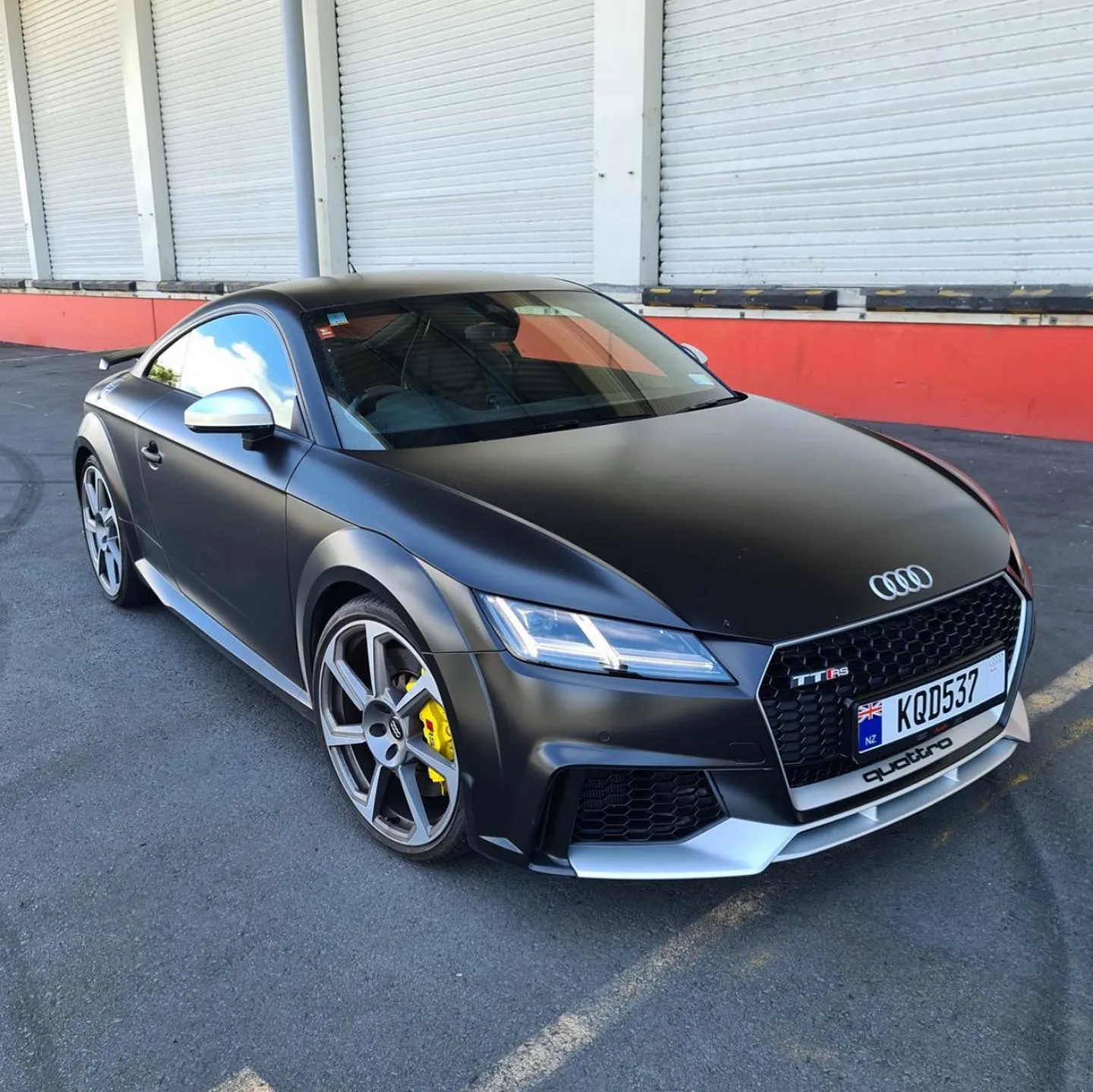Black matte car wrap for an Audi in Tauranga